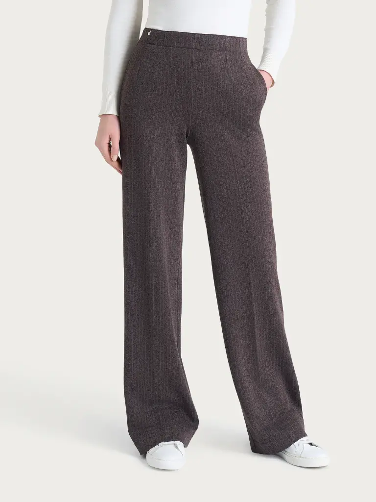 RAGNO  COMPACT PANTS WIDE WITH POCKETS /  Fant. Chocolate Torte Mel. DR48PE  (02)