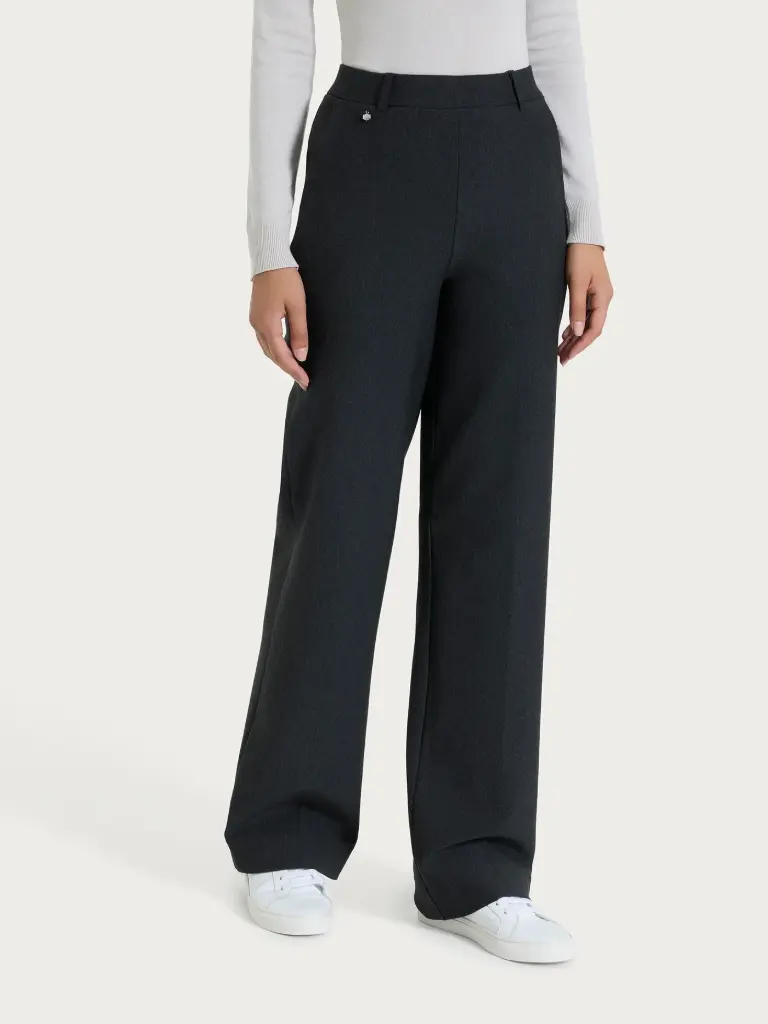 RAGNO COMPACT PANTS WIDE WITH POCKETS DR34PE Oscuro mel (02)