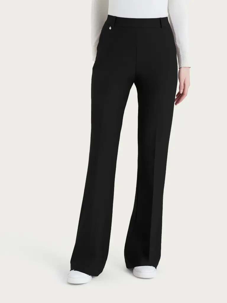 RAGNO COMPACT PANTS FLARE WITH POCKETS  / Nero DR34PC