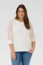 KAFFE CURVE KCbella Lace Blouse chalk