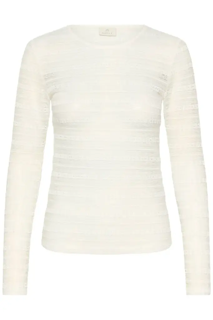 KAFFE KAnanna Lace T-Shirt Chalk (XS)