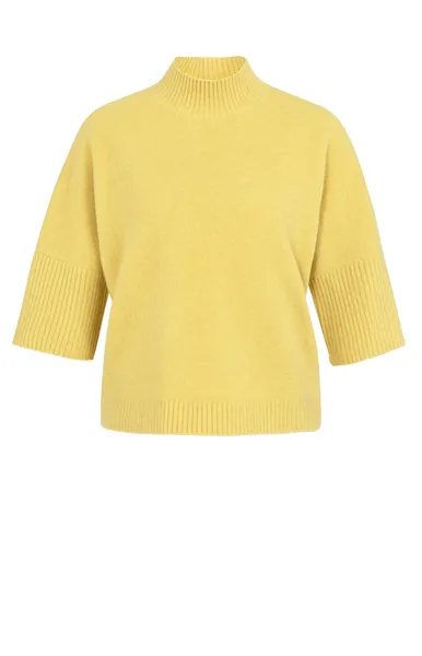 YAYA Pull à manches trois-quarts côtelées 01-000437-601 DRIED MOSS (XS)