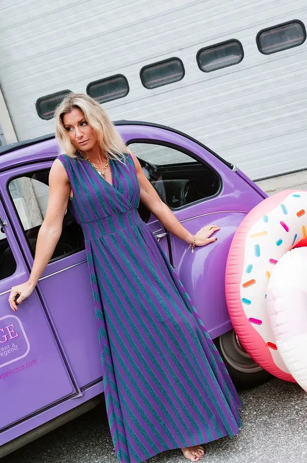 LES BLONDINETTES Robe longue lurex (XS)