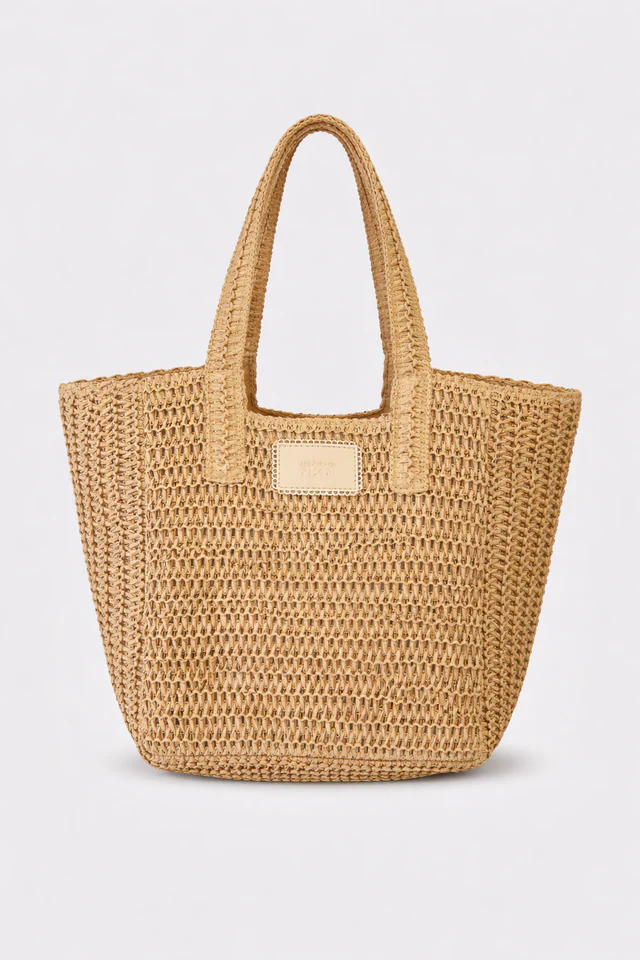 NKN RAFFIA SHOPPER - CAMEL