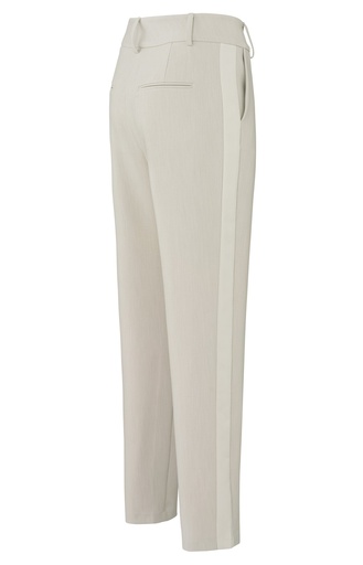 YAYA Pantalon beige ligne blanche taille haute