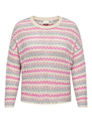 CARMAKOMA CARASA LS O-NECK KNT rose