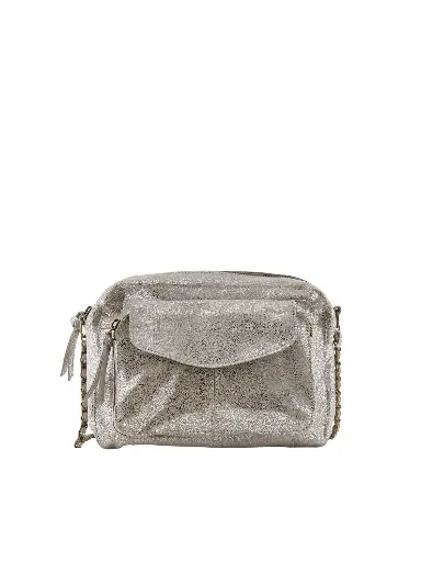 PIECES PCNAINA LEATHER LARGE CROSS OVER FC Silver color