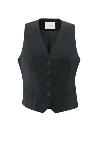 YAYA Gilet en lin mélangé 01-521002-505 WASHED BLACK