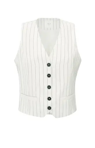 YAYA Gilet en lin mélangé 01-521003-505 SAND LINEN 