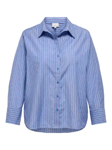 CARMAKOMA CAROREGON LS RHINESTONE SHIRT WVN