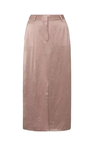 YAYA Jupe midi satinée 01-401073-505 SOFT MAUVE PINK