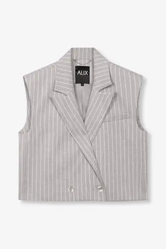 ALIX THE LABEL PINSTRIPE WAISTCOAT Lurex